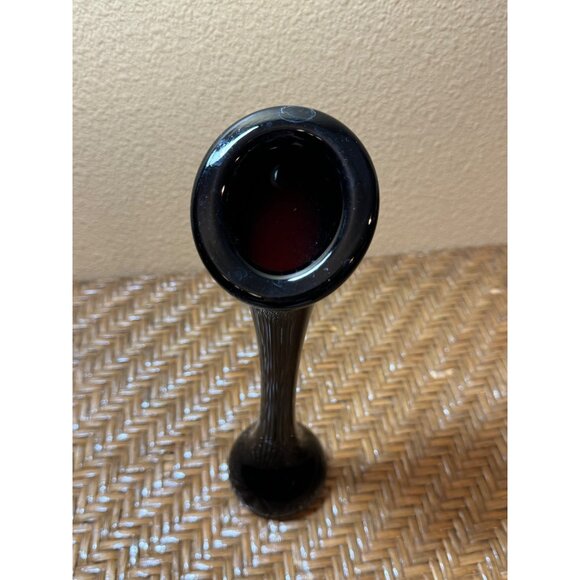 Tall Rounded Edge Art Glass Vase Glossy Black - Picture 2 of 6